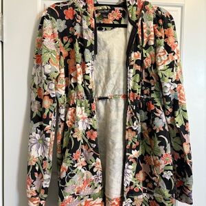 Lucky Brand Multicolor Floral Zip Hoodie